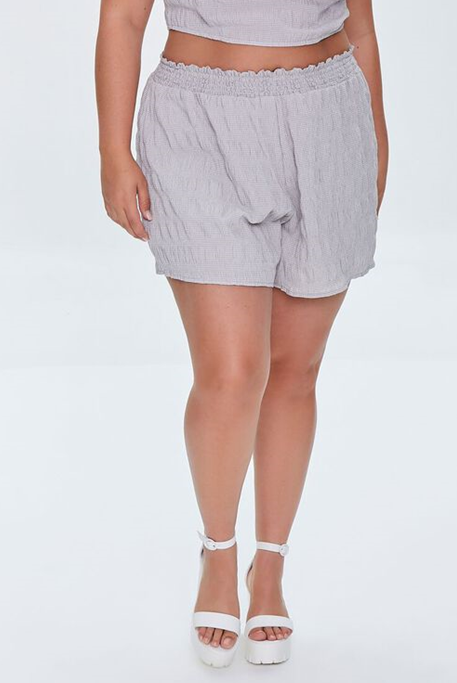 Plus Size Paperbag High-Rise Shorts